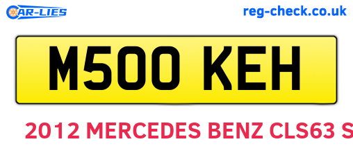 M500KEH are the vehicle registration plates.