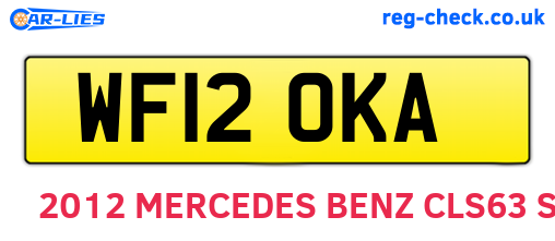 WF12OKA are the vehicle registration plates.