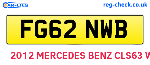 FG62NWB are the vehicle registration plates.