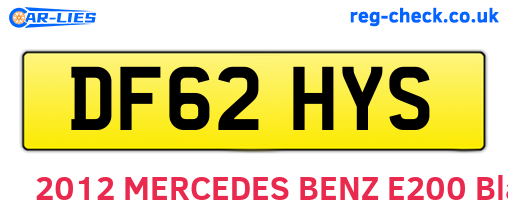 DF62HYS are the vehicle registration plates.