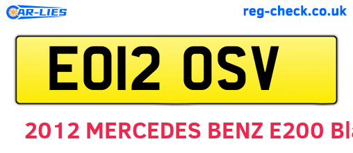 EO12OSV are the vehicle registration plates.