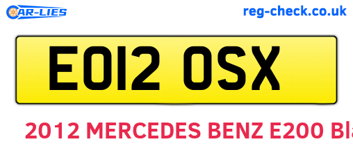 EO12OSX are the vehicle registration plates.