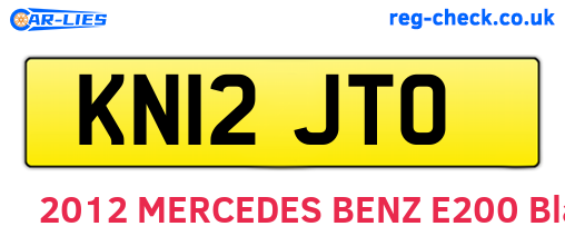 KN12JTO are the vehicle registration plates.