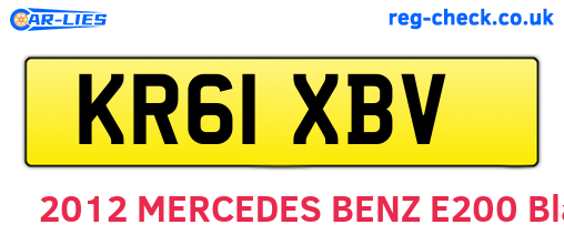 KR61XBV are the vehicle registration plates.