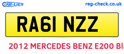 RA61NZZ are the vehicle registration plates.