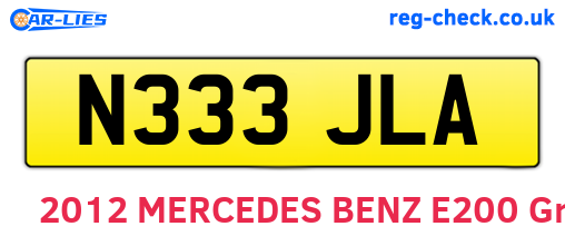 N333JLA are the vehicle registration plates.
