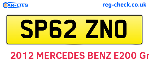 SP62ZNO are the vehicle registration plates.