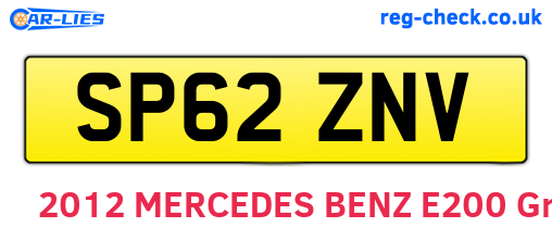 SP62ZNV are the vehicle registration plates.