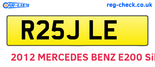R25JLE are the vehicle registration plates.