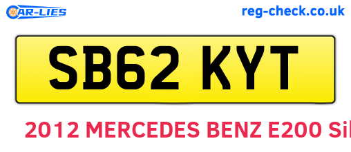 SB62KYT are the vehicle registration plates.