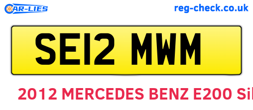 SE12MWM are the vehicle registration plates.