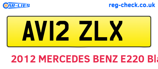 AV12ZLX are the vehicle registration plates.