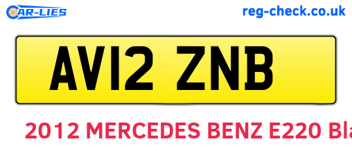 AV12ZNB are the vehicle registration plates.
