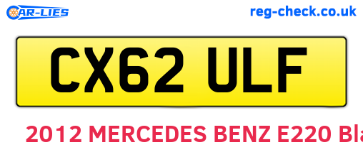 CX62ULF are the vehicle registration plates.