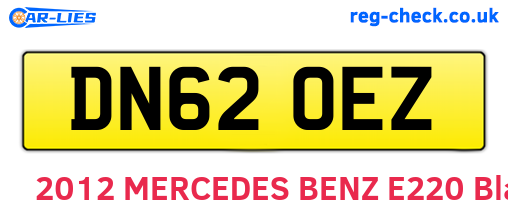 DN62OEZ are the vehicle registration plates.
