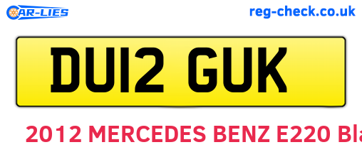 DU12GUK are the vehicle registration plates.
