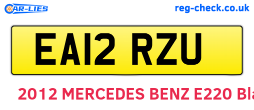 EA12RZU are the vehicle registration plates.