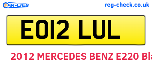 EO12LUL are the vehicle registration plates.