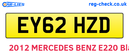 EY62HZD are the vehicle registration plates.