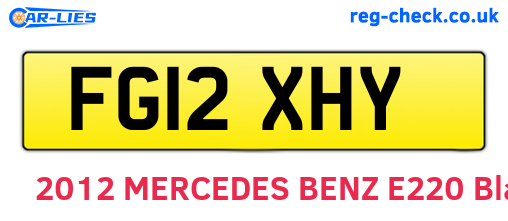 FG12XHY are the vehicle registration plates.