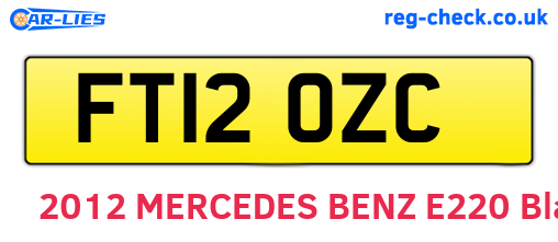 FT12OZC are the vehicle registration plates.