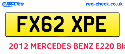FX62XPE are the vehicle registration plates.
