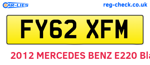 FY62XFM are the vehicle registration plates.