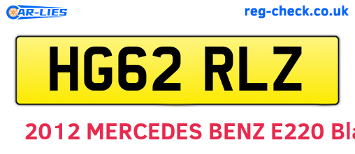 HG62RLZ are the vehicle registration plates.