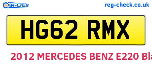 HG62RMX are the vehicle registration plates.