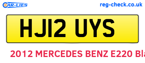 HJ12UYS are the vehicle registration plates.
