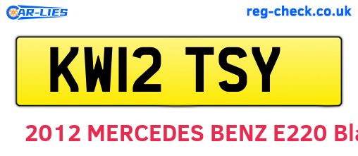 KW12TSY are the vehicle registration plates.