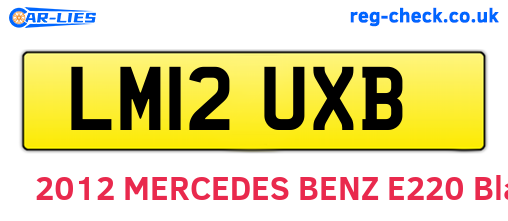 LM12UXB are the vehicle registration plates.
