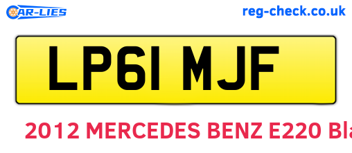 LP61MJF are the vehicle registration plates.