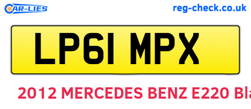 LP61MPX are the vehicle registration plates.