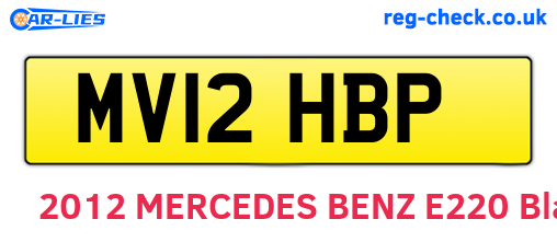 MV12HBP are the vehicle registration plates.