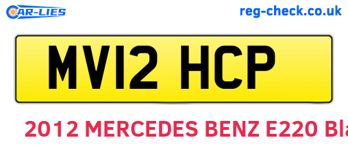 MV12HCP are the vehicle registration plates.