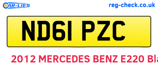 ND61PZC are the vehicle registration plates.