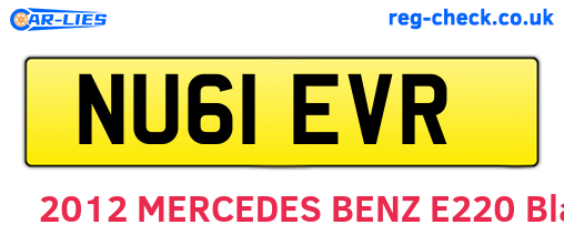 NU61EVR are the vehicle registration plates.