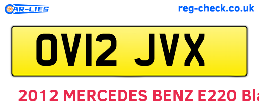 OV12JVX are the vehicle registration plates.