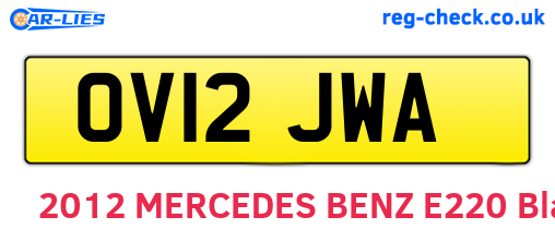 OV12JWA are the vehicle registration plates.