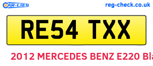 RE54TXX are the vehicle registration plates.