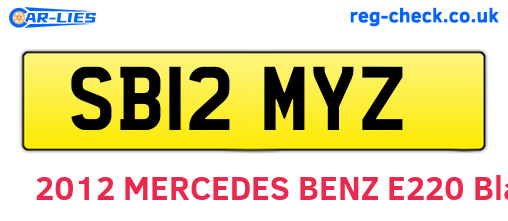 SB12MYZ are the vehicle registration plates.