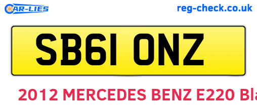 SB61ONZ are the vehicle registration plates.