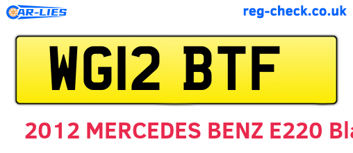 WG12BTF are the vehicle registration plates.