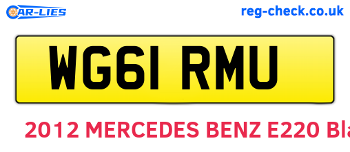 WG61RMU are the vehicle registration plates.