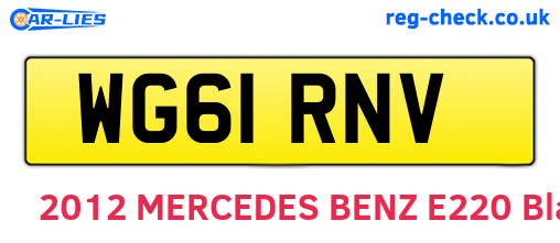 WG61RNV are the vehicle registration plates.