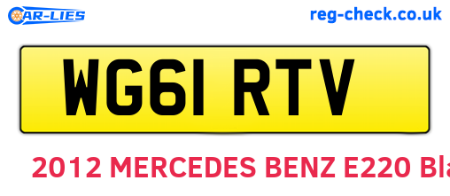 WG61RTV are the vehicle registration plates.
