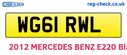 WG61RWL are the vehicle registration plates.