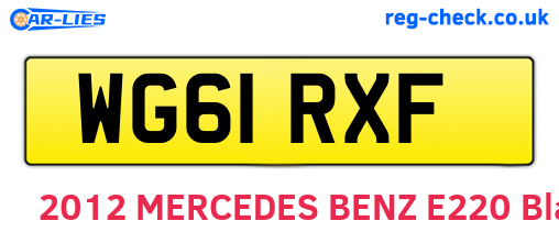 WG61RXF are the vehicle registration plates.