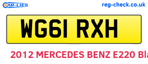 WG61RXH are the vehicle registration plates.